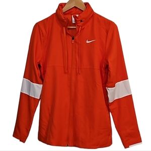 Nike womens orange/white zip front jacket, size medium